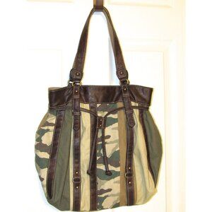 Chateau Multi-Color Faux Leather Trim Hobo Bag